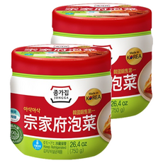 JONGGA 宗家府 泡菜 白菜切塊, 經典原味 甜酸辣平衡, 750g, 2罐