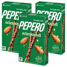 LOTTE PEPERO 杏仁巧克力棒, 32公克, 32g, 3盒