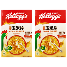 Kellogg's 家樂氏 CORN FLAKES 公雞玉米片 蜂蜜玉米片, 豐富營養 健康成長, 含8種維生素, 無香料與色素, 180g, 2盒