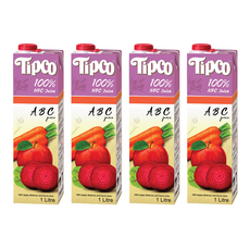 Tipco 100%ABC綜合果蔬汁 4瓶 1L裝, 1L