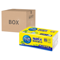 得意抽取式廚房紙巾, 單手抽取 輕巧尺寸, 100抽, 180包