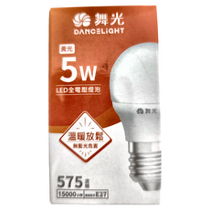 DANCELIGHT 舞光 燈泡 5W LED- E275W, 黃光, 1個