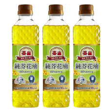 泰山 純芥花油，精選非基改，不飽和脂肪酸90%以上，100%純淨好油, 380ml, 3瓶
