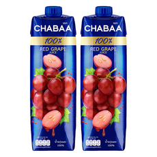 CHABAA 啜吧 100%紅葡萄果汁, 泰國原裝進口, 1000ml, 無色素無香料, 1L, 2瓶
