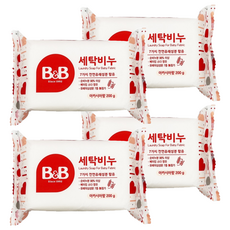 B&B 嬰幼兒衣物洗衣皂 刺槐香 200g, 4個