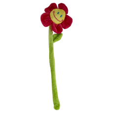 絨毛太陽花娃娃 Set 10支, 玫瑰小號 35cm, 玫紅, 1組