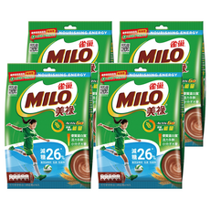 MILO 美祿 巧克力麥芽飲品 減糖配方 減糖26% 小分子大麥 優質蛋白, 25g, 14包, 4袋