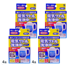 KOBAYASHI 小林製藥 電熱水壺洗淨劑, 去除水壺內壁髒污, 3包入, 45g, 4盒