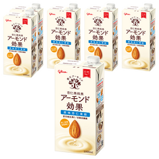glico 格力高 杏仁果效果 原味杏仁果飲 6罐1L，香醇滑順、無乳糖、富含膳食纖維，健康美味隨時享受, 1L, 6罐