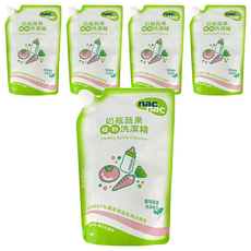 nac nac 奶瓶蔬果植物洗潔精 補充包, 600ml, 5包