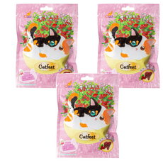 Catfeet 呼嚕愛乾淨 蔓越莓化毛潔牙餅, 羊肉風味, 60g, 可愛牙齒造型, 羊肉, 3包