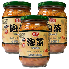 龍宏 韓式泡菜，無添加防腐劑，全素, 380g, 3罐