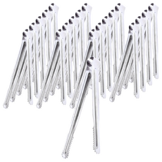 百貨King 8吋烤肉夾 料理夾 食物夾 430不鏽鋼 尺寸:23.5 x 2cm 台灣製 Set 20支, 銀色