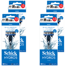 Schick 舒適牌 舒適水次元5刮鬍刀 刀架 + 刀頭 Set, 五刀片設計 玻尿酸保濕, 4組