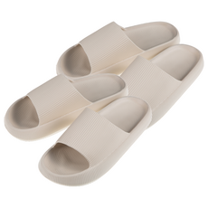 BASE ALPHA ESSENTIALS eva 氣墊室內拖鞋，輕便厚底, 米黃色, 250mm, 2雙
