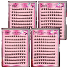 萌睫尚品 免膠自黏假睫毛 兔膠純野 Set，人造纖維材質, 純野, 4盒