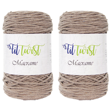 SEVY Fil Twist Macrame系列 編織棉線 Set, 250公尺 2入, 可可米色, 2個