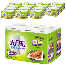 五月花 超強韌廚房紙巾 60張, 6捲, 16袋