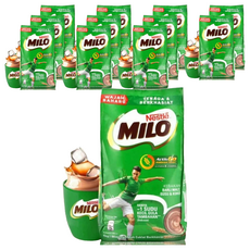 MILO 美祿 經典原味巧克力麥芽飲品 沖泡粉, 純正牛奶, 麥芽精華, 維生素B群, 25g, 14包, 12袋