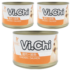 Vi.Chi 全犬種犬罐 80g, 維生素B群+E, 寡糖, 多種口味可選, 雞肉 + 鮭魚, 160g, 3罐