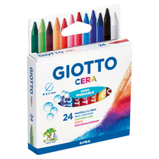 GIOTTO 好清洗兒童隨身蠟筆 Set 24色, 色彩柔和，順滑好上色, 光滑表面輕鬆清洗, 1盒