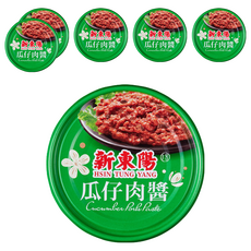 新東陽 瓜仔肉醬, 添加香脆瓜仔肉, 肉質Q軟、香而不膩, 古法慢火燉滷製成, 無防腐劑味精, 160公克*3入, 160g, 6罐