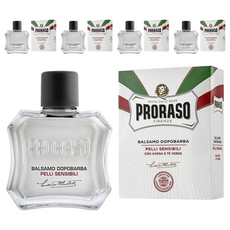PRORASO 鬍後乳 紅標 滋潤檀香, 粗硬鬍鬚適用, 含檀香和乳木果油, 100ml, 5罐