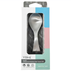 VIIDA Souffle 抗菌不鏽鋼兒童匙 (XS), 304L 抗菌不鏽鋼, 2歲以上兒童適用, 金屬色, 單件, 1組