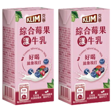 KLIM 克寧 綜合莓果漾牛乳, 好喝就像現打, 198ml, 12瓶