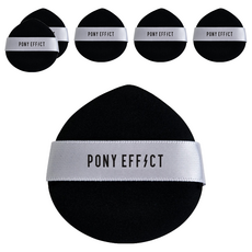 PONY EFFECT 水滴形氣墊粉撲，輕盈細緻空氣觸感，打造自然輕薄底妝，Air Soft, 黑色, 6個