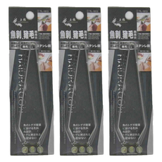 上龍 魚刺豬毛兩用夾斜口夾 Set 3支 不鏽鋼, 1組, 銀色