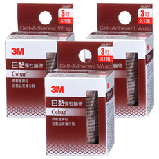 3M 自黏彈性繃帶 Coban 柔軟富彈性 自黏且支撐力強, 3盒