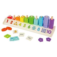 Melissa&Doug 瑪莉莎 益智 數字幾何堆疊, 1組