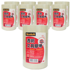 3M Scotch 透明文具膠帶 6捲 Set，黏性佳不易斷裂，環保材質，符合歐盟RoHS規範, 502, 9組