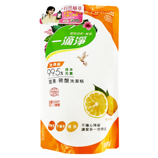 一滴淨 99.5% 綠茶蔬果碗盤洗潔精補充包，減少垃圾產生，洗滌首選, 800g, 1包