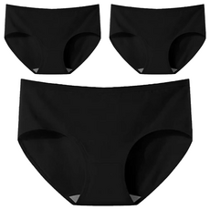 無品牌 7A級親膚棉內褲3件 XL 黑色, 親膚透氣舒適