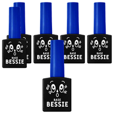BESSIE 底層凝膠, 保護指甲, 提高光療顏色附著力, 灼熱感ZERO, 持續兩週以上, 透明, 11ml, 6瓶