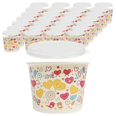 免洗紙碗/紙湯杯/湯碗 附蓋 Set 50個, 390cc
