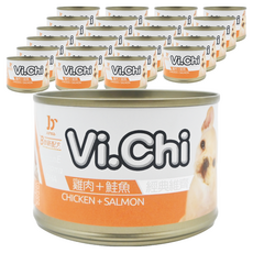 Vi.Chi 全犬種犬罐 80g, 維生素B群+E, 寡糖, 多種口味可選, 雞肉 + 鮭魚, 160g, 24罐