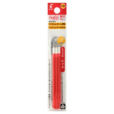 PILOT 百樂 FRIXION 按鍵魔擦筆芯 0.38mm 紅色 3支裝 LFBTRF-30UF3-R, 3支