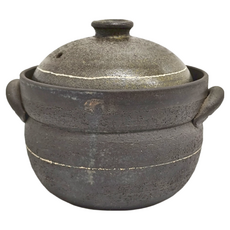 美濃燒 萬古燒 2合炊飯鍋, 陶瓷飯鍋 1100mL 日本產, 1個
