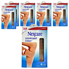 3M Nexcare 自黏彈性繃帶, 適用於傷口包紮，固定敷料於多毛及脆弱的皮膚上, 6捲