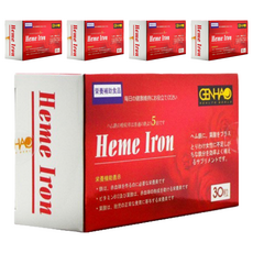 菁禾GENHAO 血紅素鐵軟膠囊 30粒 - 日本製造，女性設計，補充鐵質, 30顆, 5盒