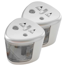 tenwin 電動機削鉛筆機，CAHW0073SV，銀色，適用於6-12mm鉛筆, 2個