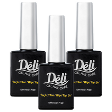 Deli Beauty Perfect 美甲組, 含免清上層凝膠與底層凝膠, 底層美甲凝膠 10ml*1+免清上層凝膠 10ml*1, 3組