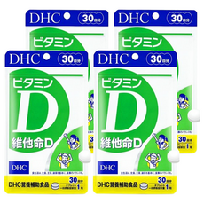 DHC 維他命D, 含800IU高效成分，助您保持活力，促進鈣吸收，30日份, 30顆, 150mg, 4包