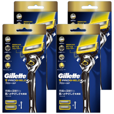 Gillette 吉列 Proshield鋒護系列 刮鬍刀組，雙重護盾科技，雙潤滑條，旋轉刀頭，吉列史上最薄5刀片, 刀架 + 刀頭 2個, 4盒