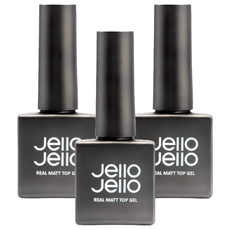 Jello Jello Real Matt Top Gel 霧面凝膠, 10ml, 透明, 3瓶