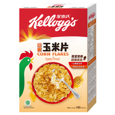 Kellogg's 家樂氏 CORN FLAKES 公雞玉米片 蜂蜜玉米片, 豐富營養 健康成長, 含8種維生素, 無香料與色素, 180g, 1盒