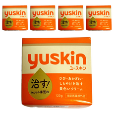yuskin 悠斯晶 乳霜, 長效滋潤保濕, 含維他命B2, 120g, 5罐